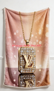 Sparkle LV Pendant Blanket Diamond LV Necklace Throw 144